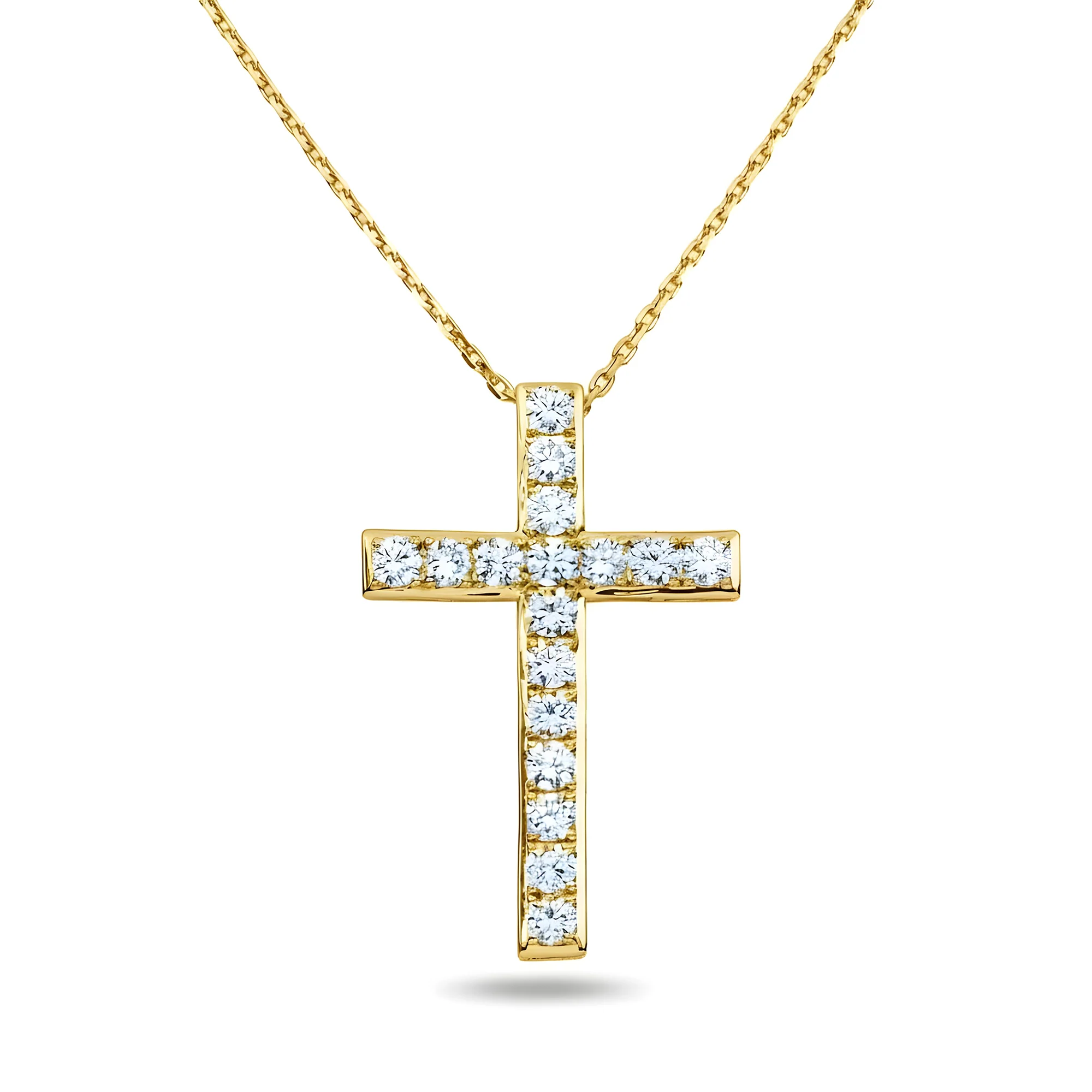 White Gold Roud Diamond Cross Pendant & Chain Necklace 2.48ct - Image 4