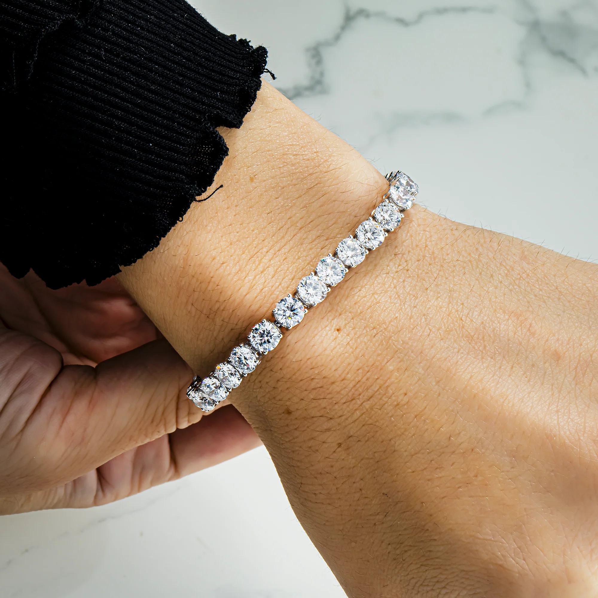 White Gold Round Diamond Tennis Bracelet 20.32ct - Image 2