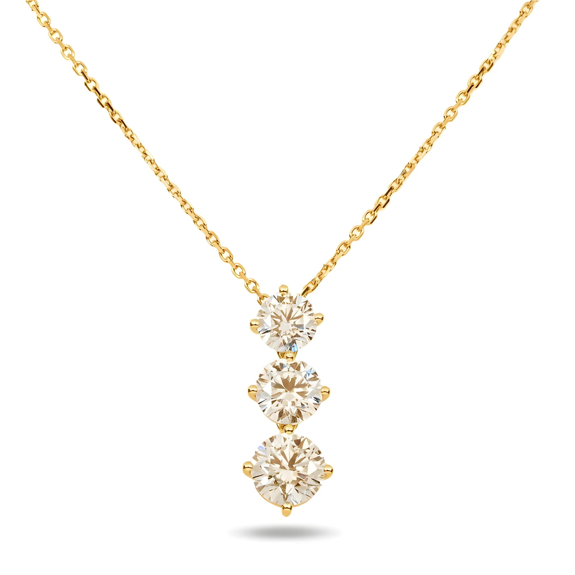 White Gold Round Diamond Drop Necklace 2.76ct - Image 4