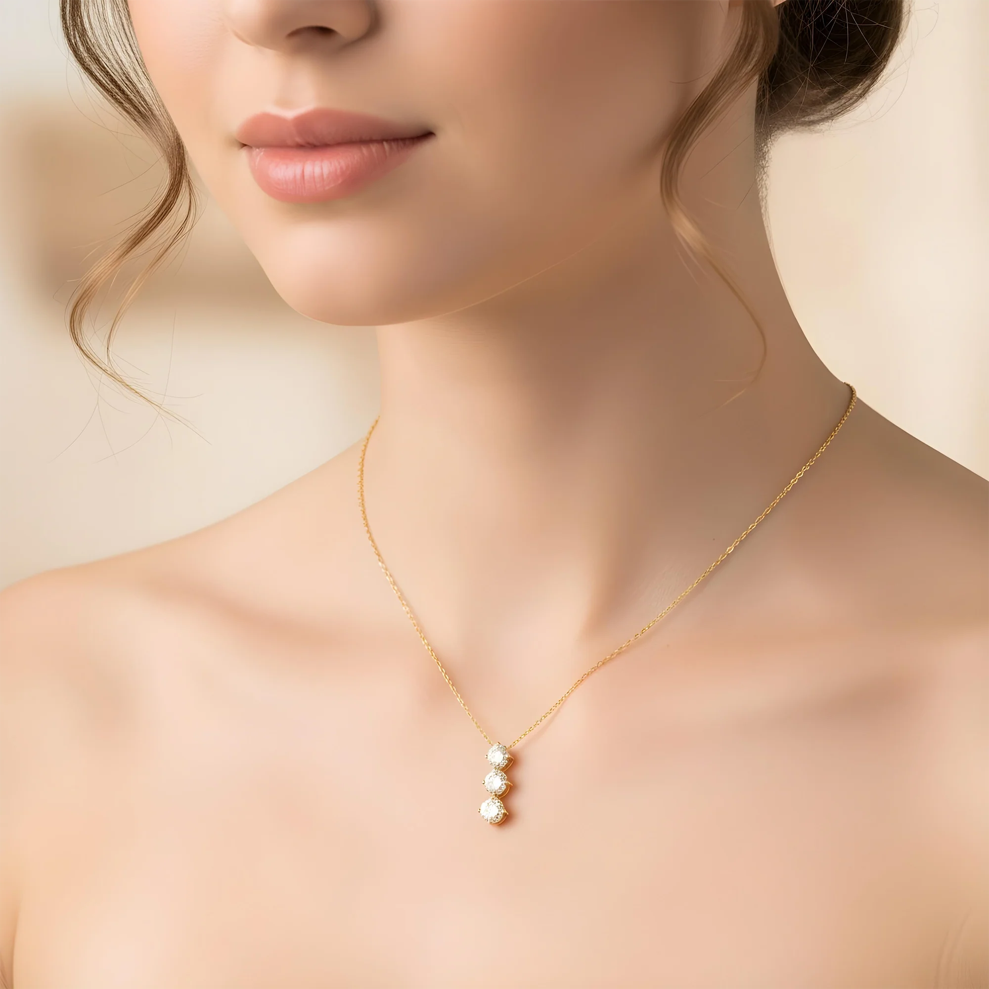 White Gold Round Diamond Drop Necklace 2.76ct - Image 5