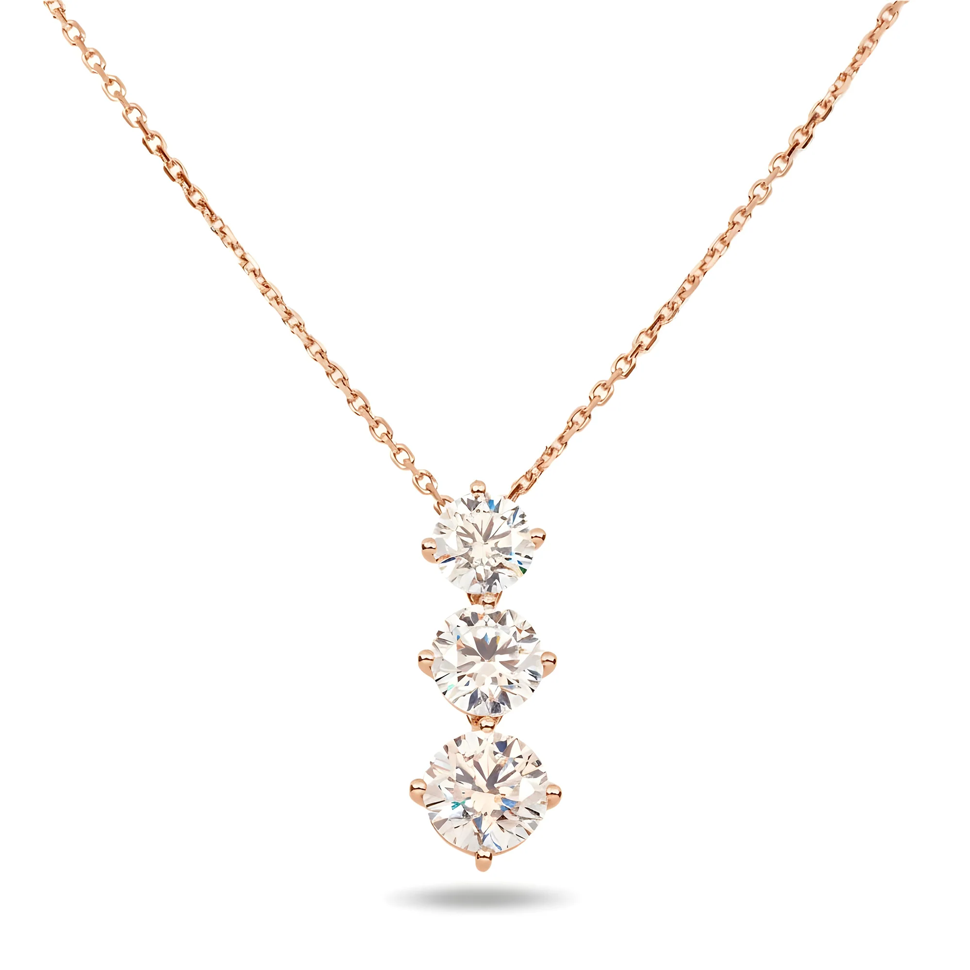 White Gold Round Diamond Drop Necklace 2.76ct - Image 6
