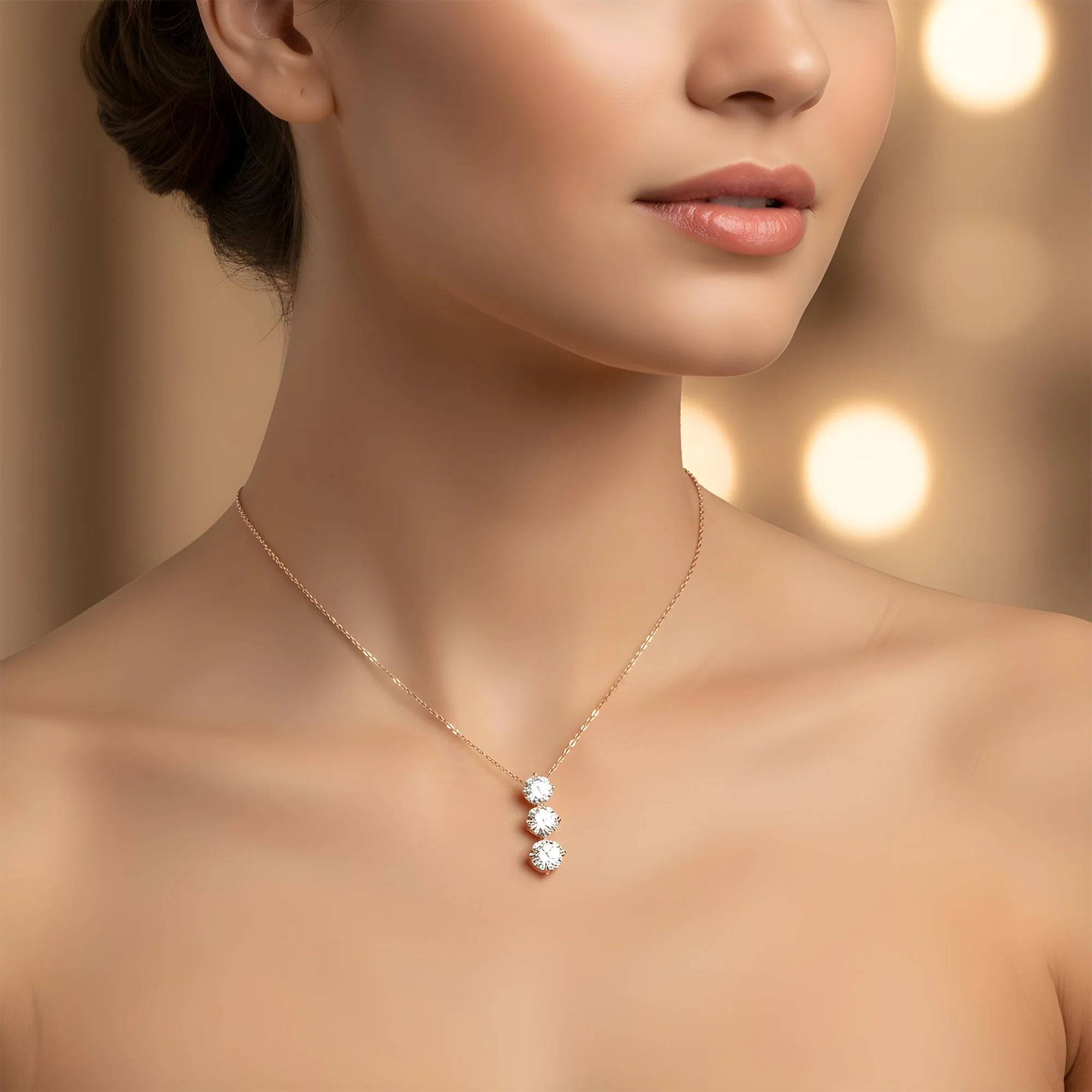 White Gold Round Diamond Drop Necklace 2.76ct - Image 7