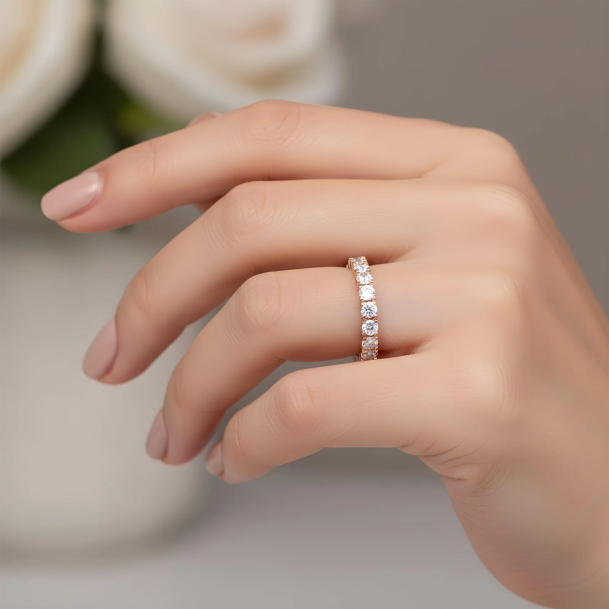 White Gold Round Diamond Eternity Ring 2.86ct (size 6) - Image 6