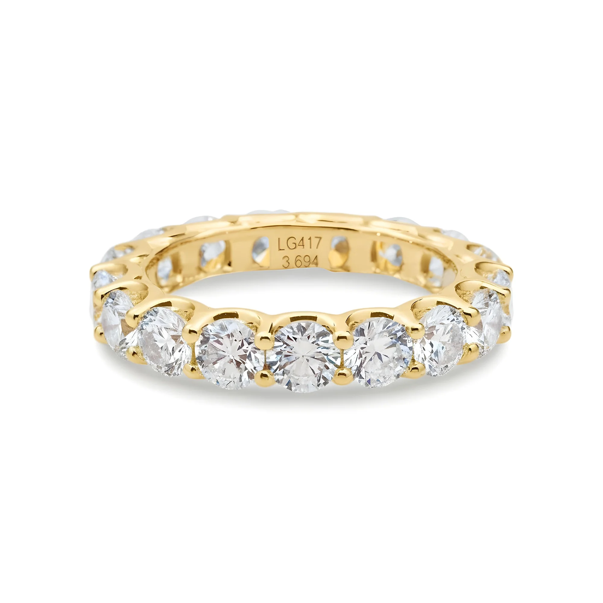 White Gold Round Diamond Eternity Ring 3.70ct (size 6) - Image 5