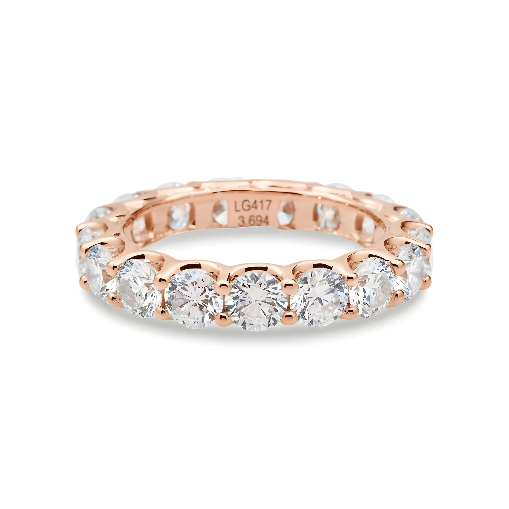 White Gold Round Diamond Eternity Ring 3.70ct (size 6) - Image 7