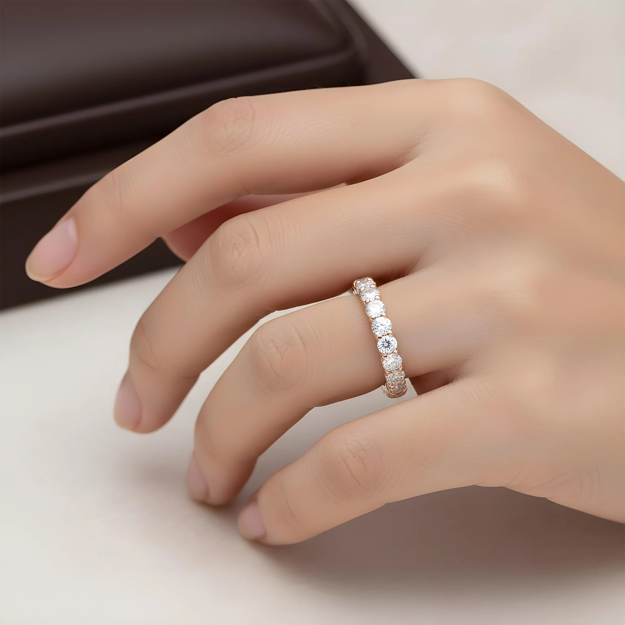 White Gold Round Diamond Eternity Ring 3.70ct (size 6) - Image 8