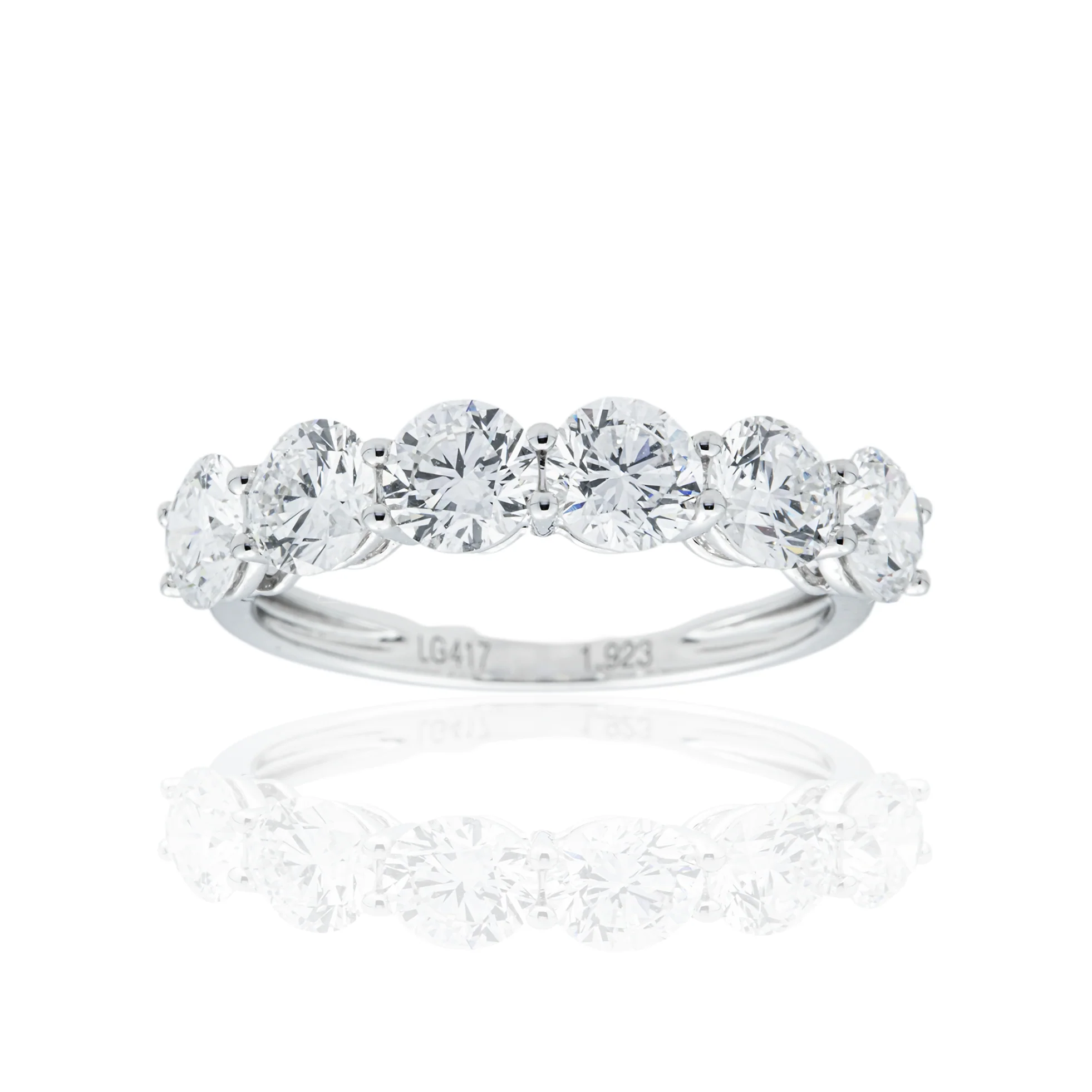 White Gold Round Diamond Half Eternity Ring 1.92ct