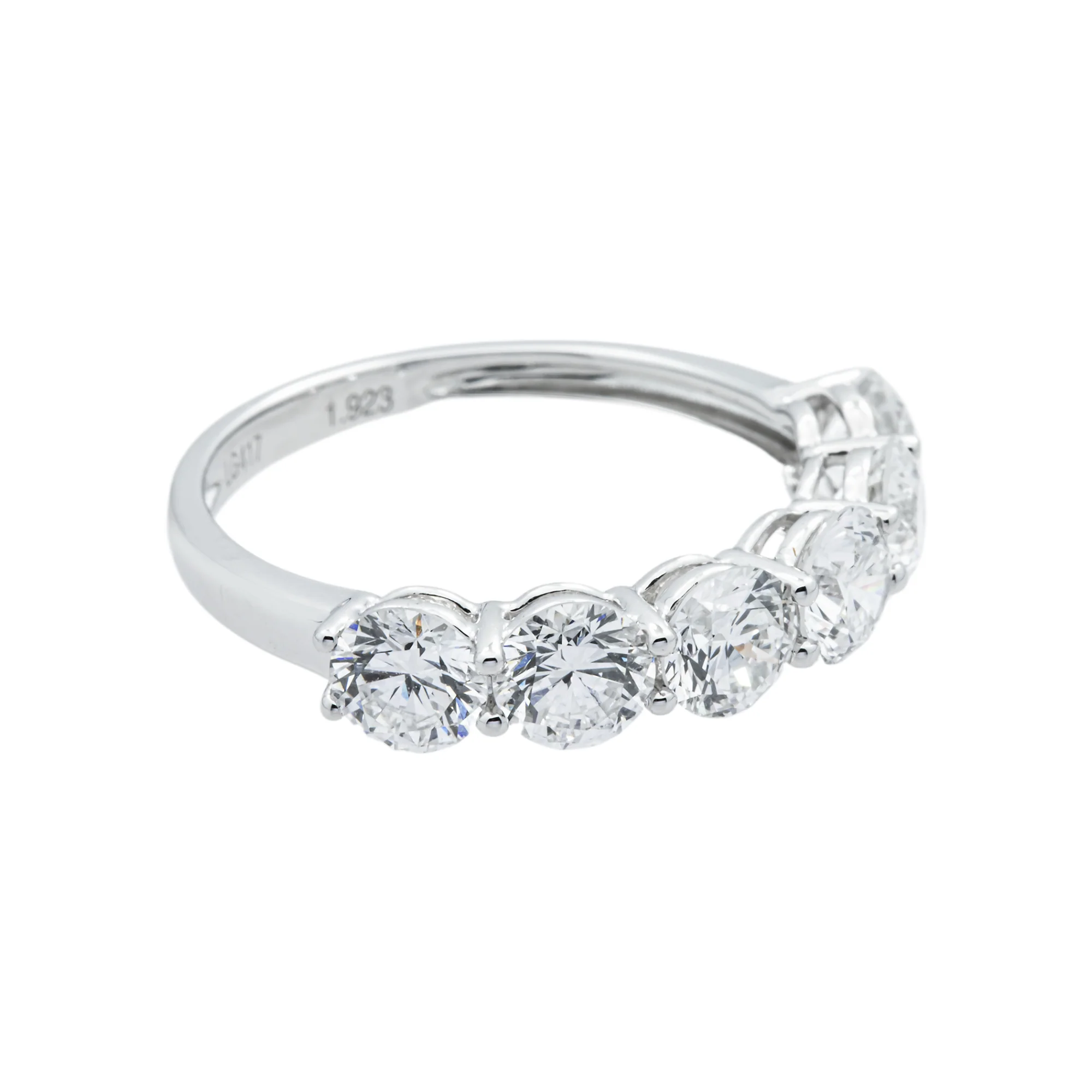 White Gold Round Diamond Half Eternity Ring 1.92ct - Image 3