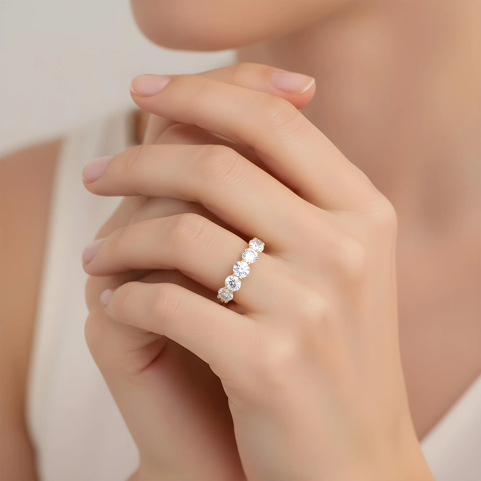 White Gold Round Diamond Half Eternity Ring 1.92ct - Image 7