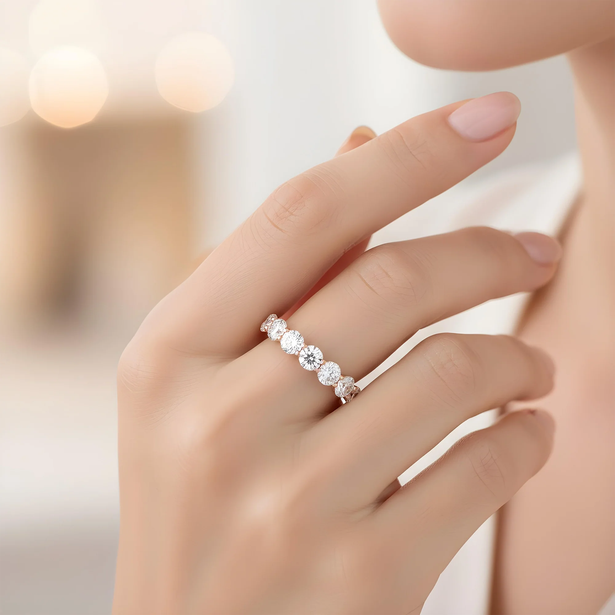White Gold Round Diamond Half Eternity Ring 1.92ct - Image 9