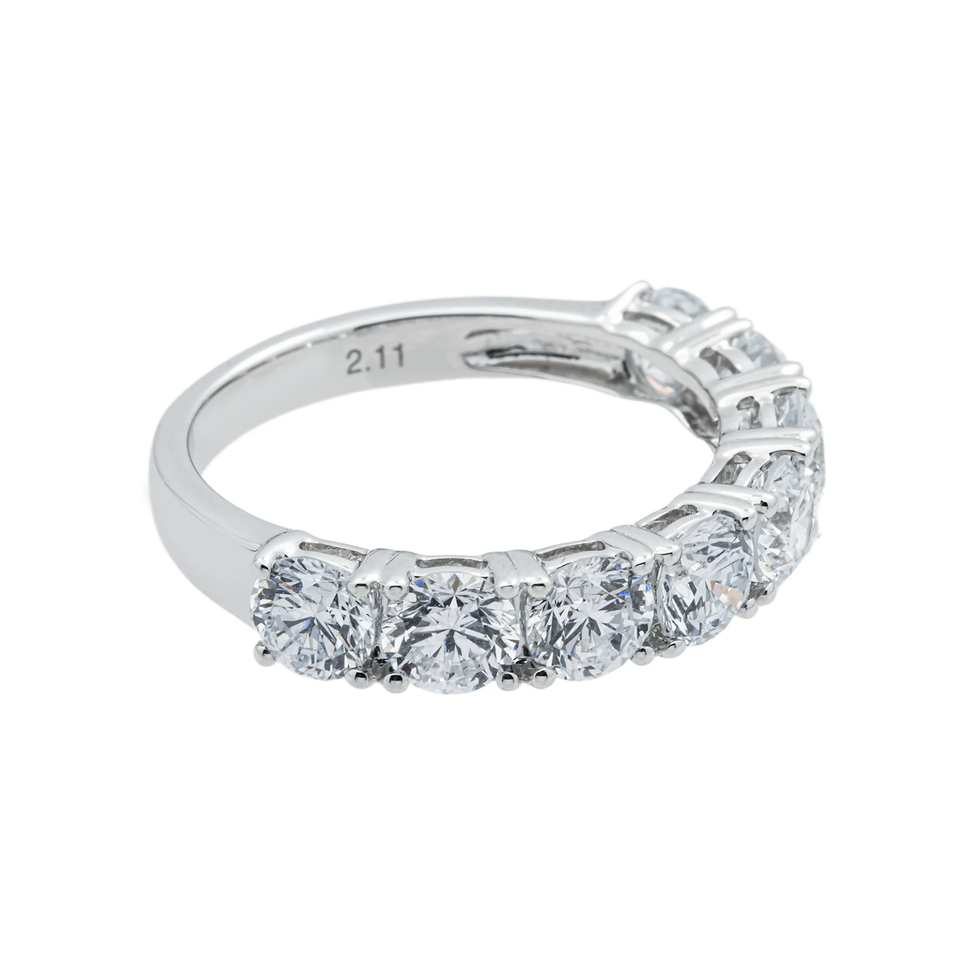 White Gold Round Diamond Half Eternity Ring 2.11ct - Image 3