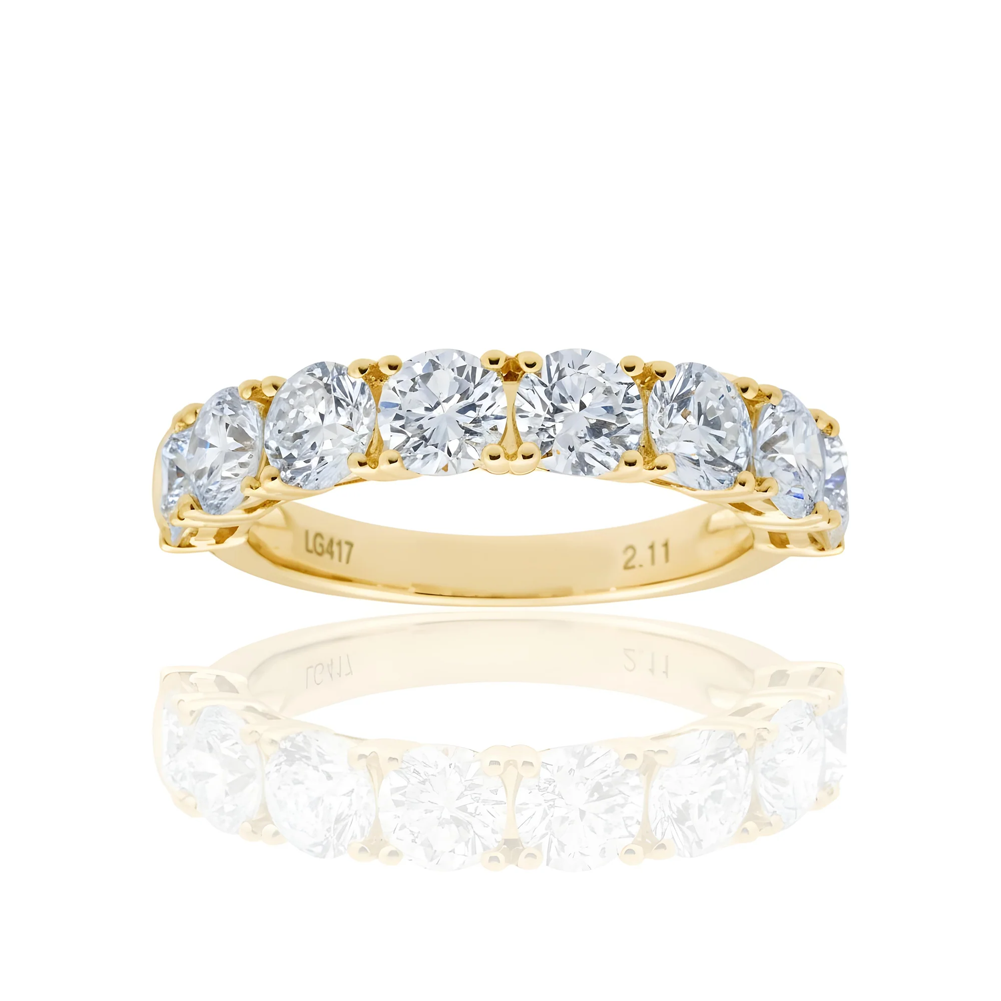 White Gold Round Diamond Half Eternity Ring 2.11ct - Image 7