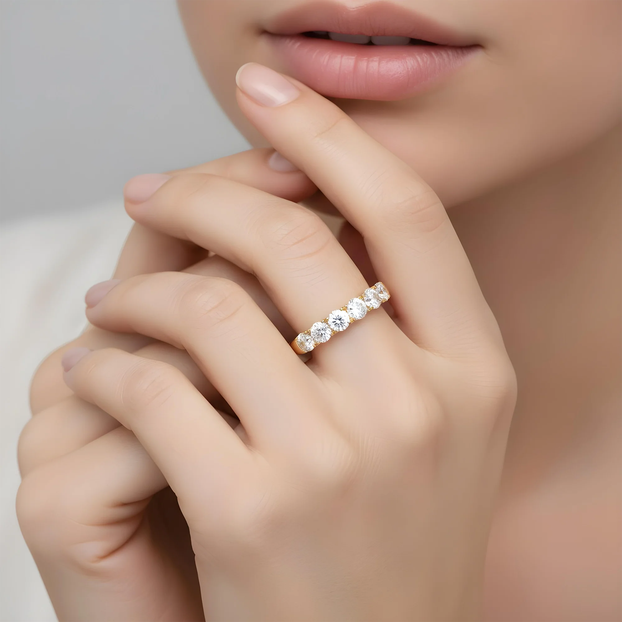 White Gold Round Diamond Half Eternity Ring 2.11ct - Image 8