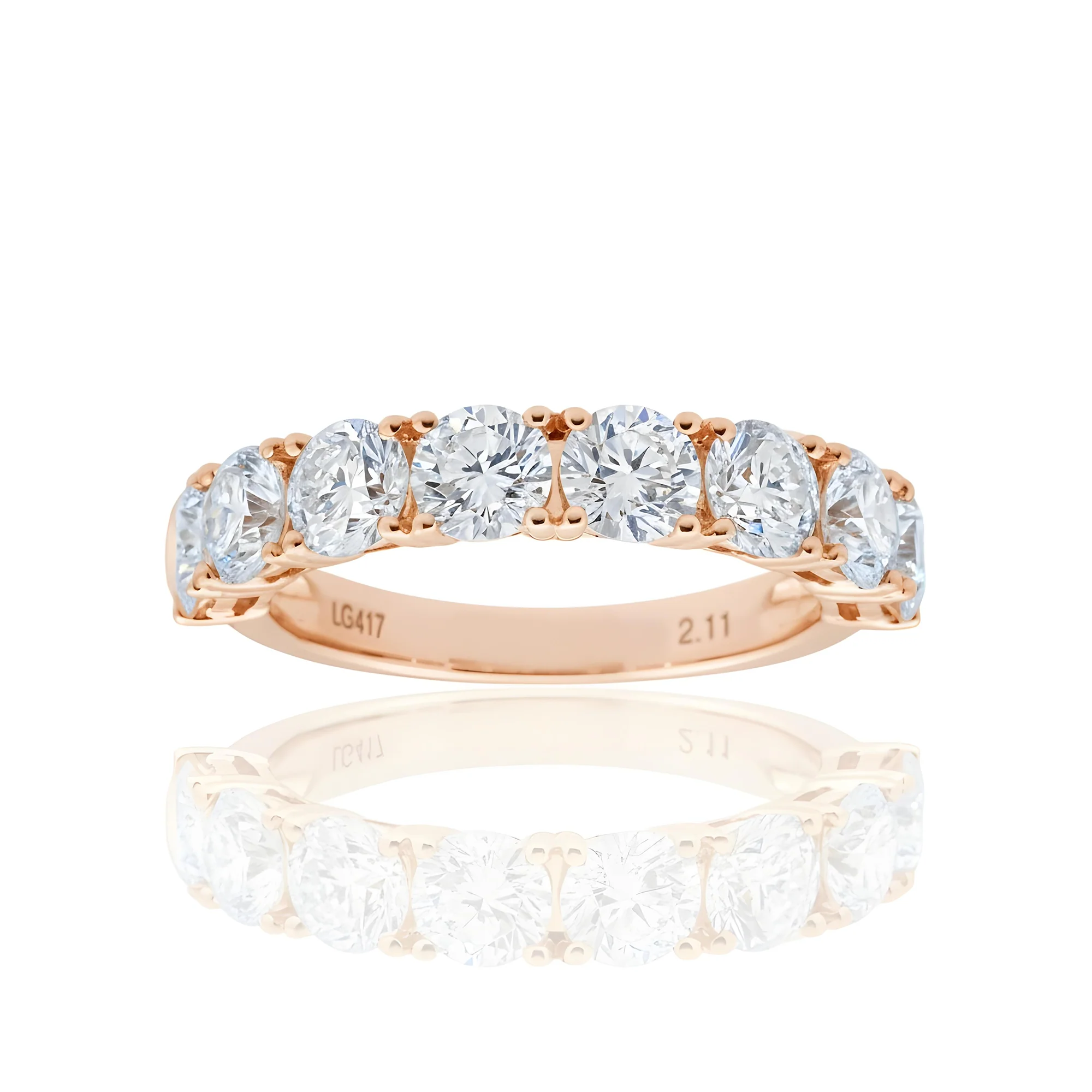 White Gold Round Diamond Half Eternity Ring 2.11ct - Image 9