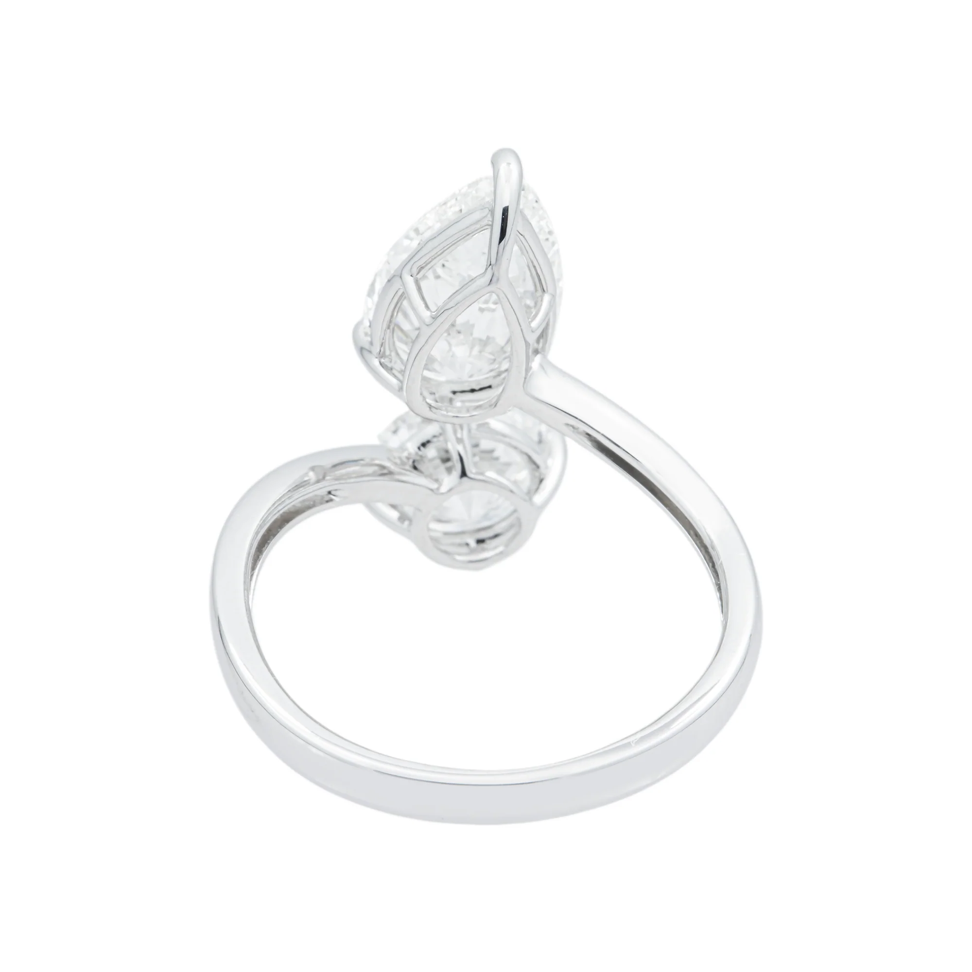 White Gold Round & Pear Cut Wrap Ring 3.40ct - Image 4