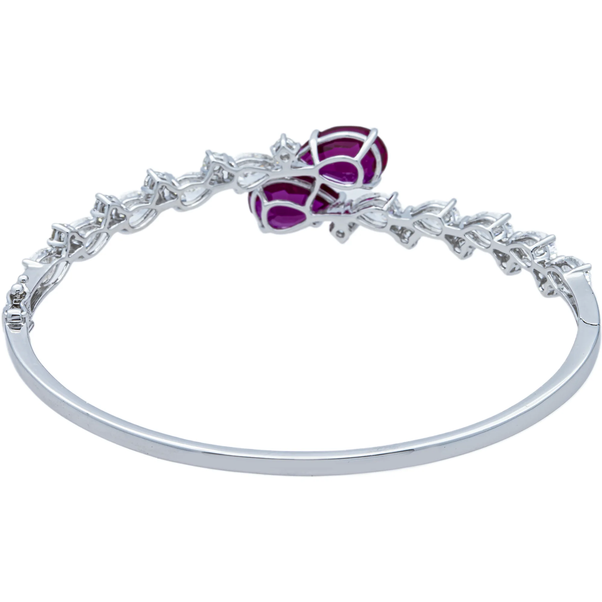 White Gold Ruby & Diamond Bangle Bracelet 8.94ct - Image 2