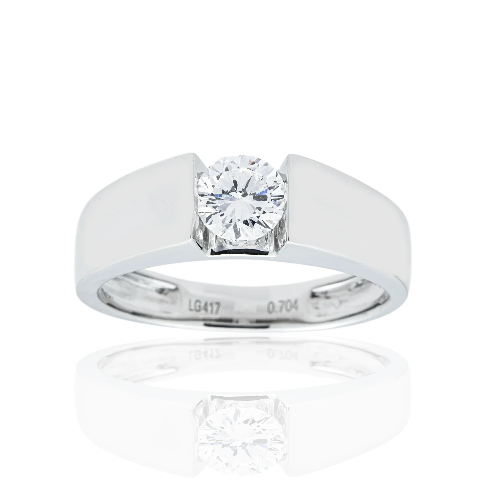 White Gold Solitaire Round Diamond Ring 0.70ct