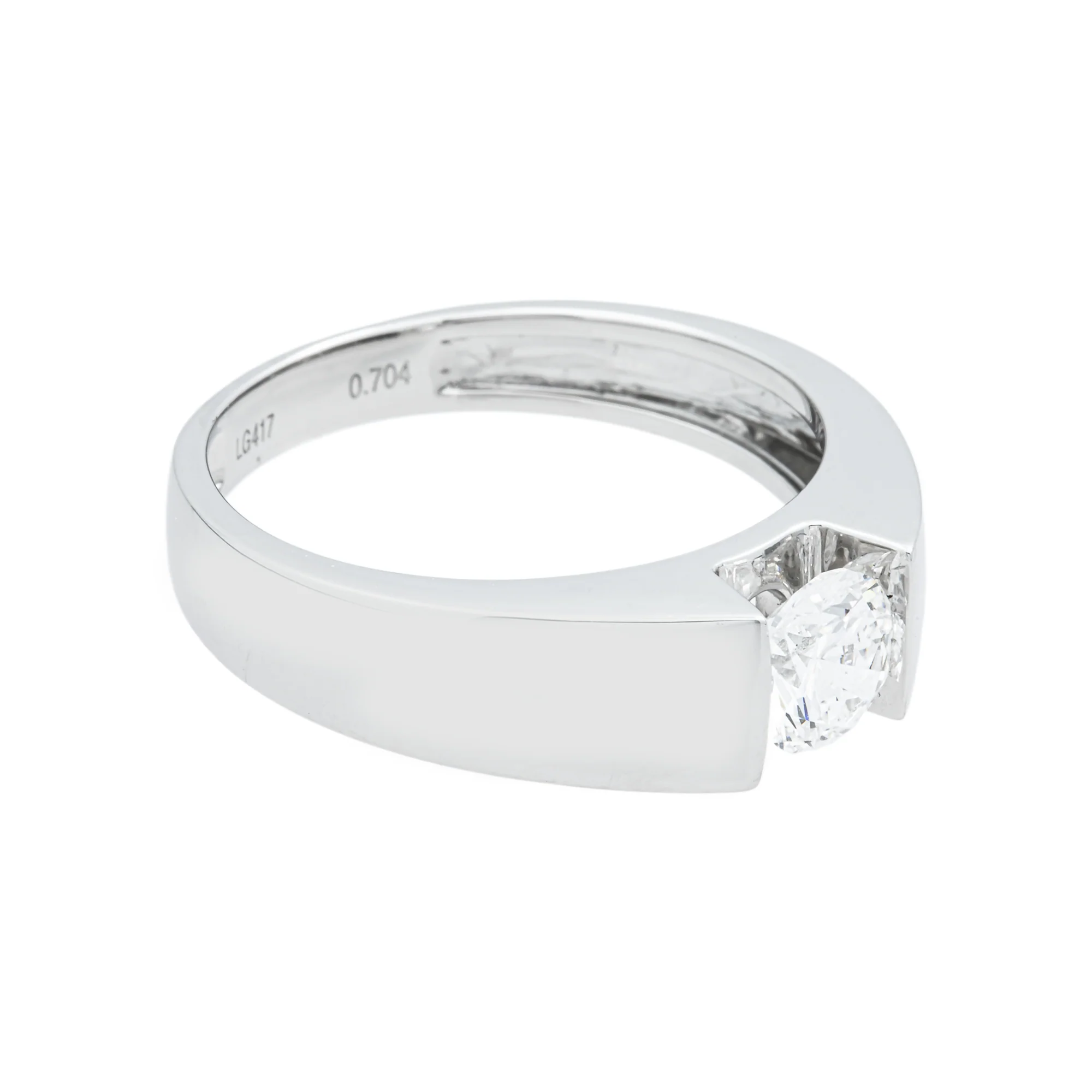 White Gold Solitaire Round Diamond Ring 0.70ct - Image 3