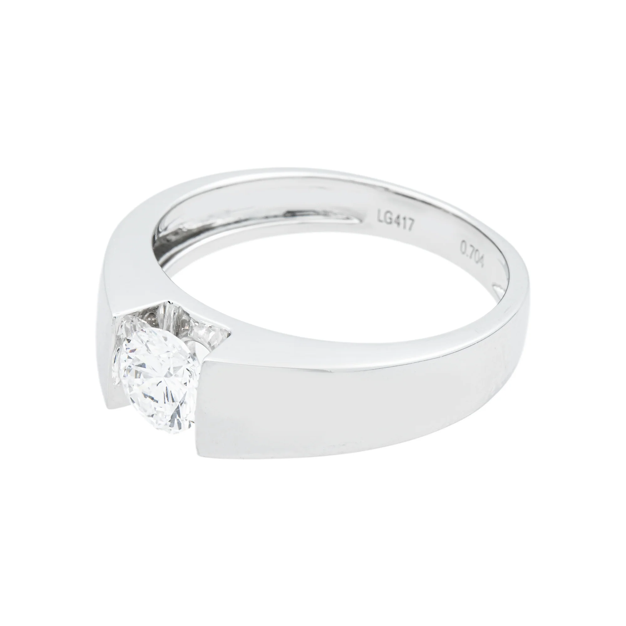 White Gold Solitaire Round Diamond Ring 0.70ct - Image 4